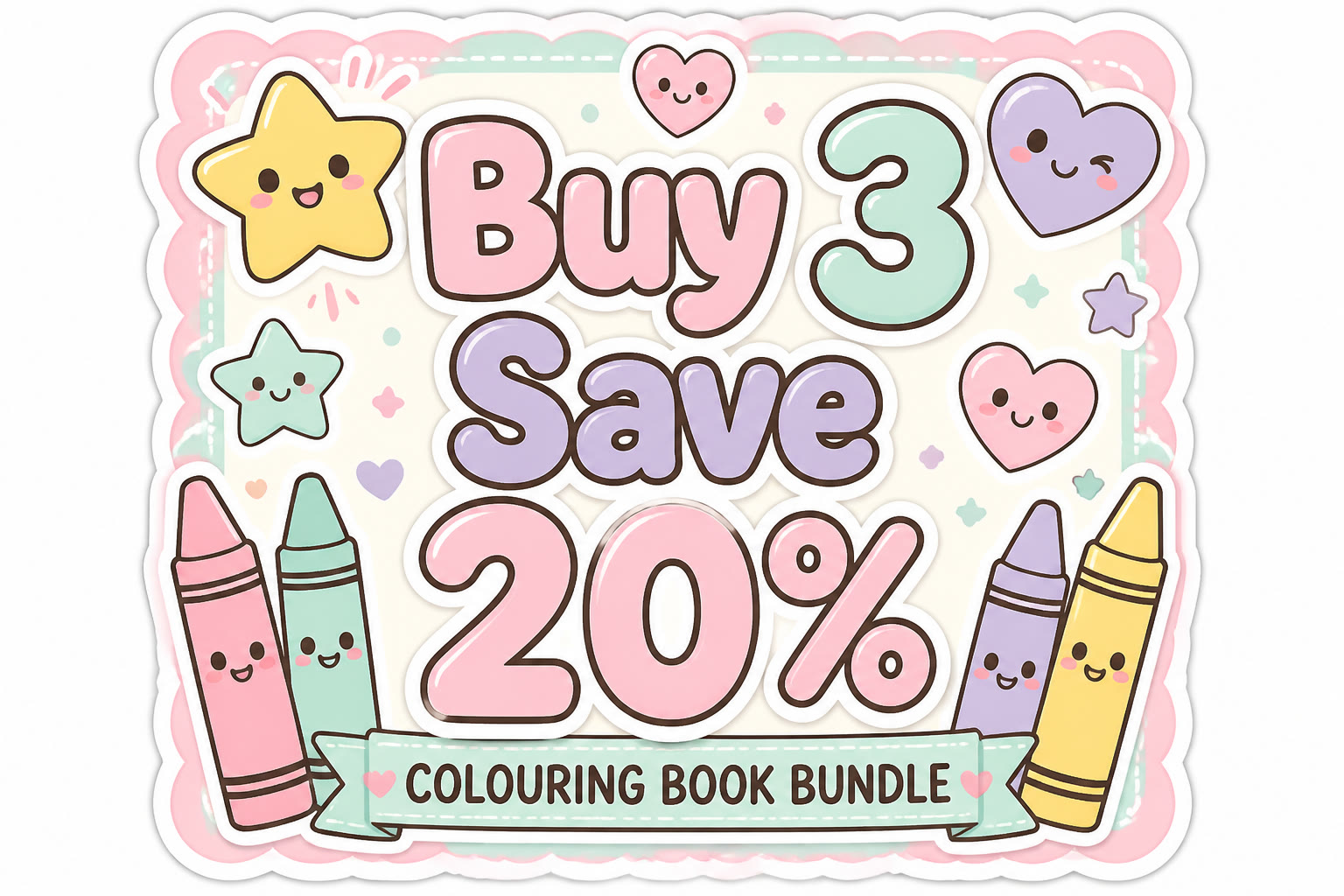 Buy 3 save 20% colouring book bundle